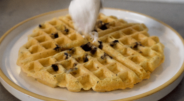 Blueberry Hemp Seed Waffles